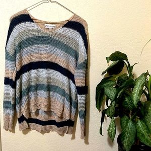 Knox Rose Striped Knit Long Sleeve Sweater